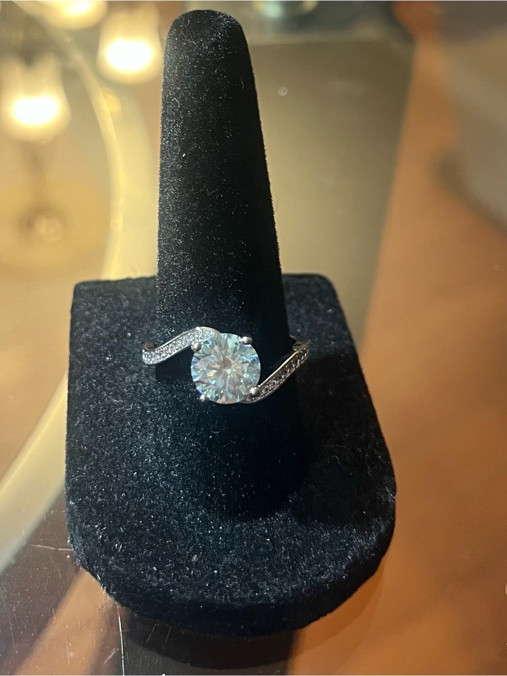 🩵 Rare Light Blue Moissanite Ring – 2 CT – Size 7